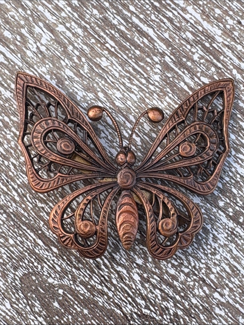 Decorative Coppertone Butterfly brooch